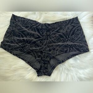 Hold Your Colour Black Crushed Velvet Burnout Boyshorts